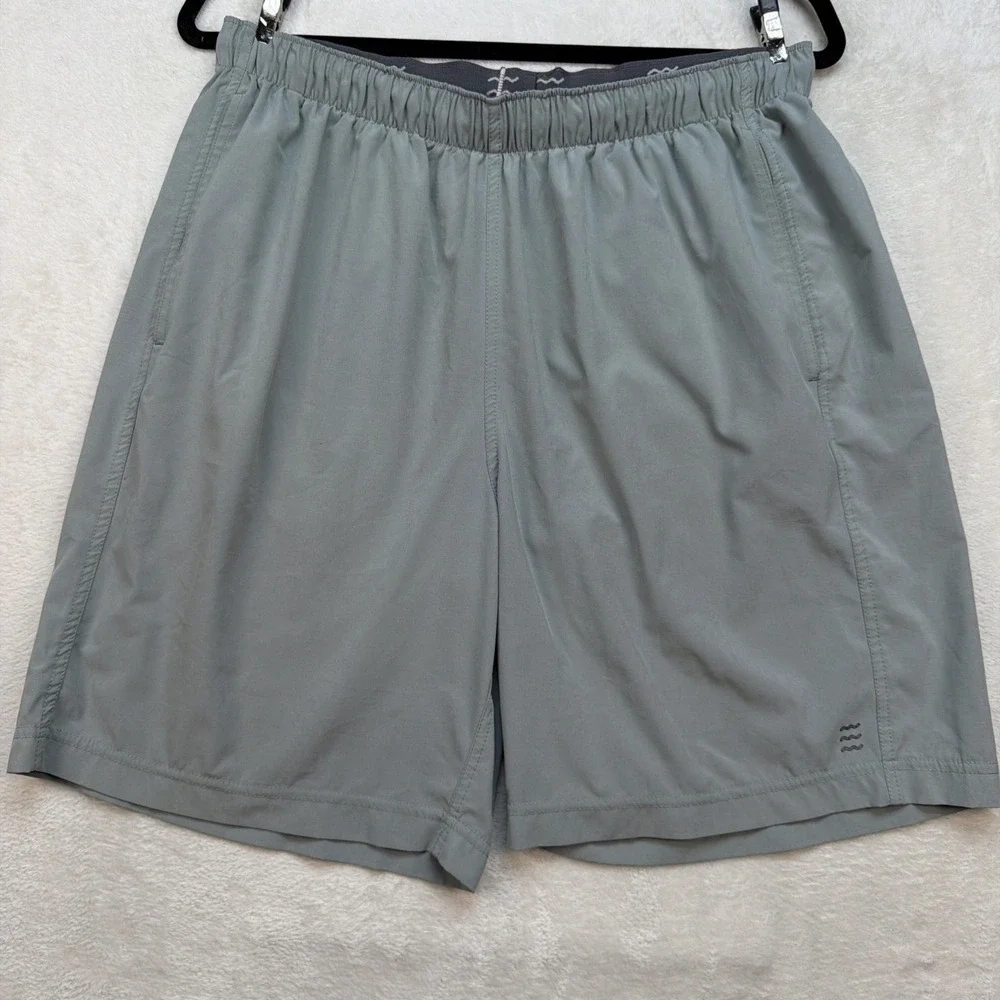 Free Fly Athletic Shorts Performance Training Activewear Sage Green Men's Medium